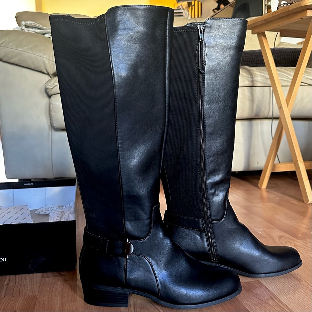 Alfani Black Leather Boots